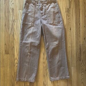 Outerknown sz 27 Brown Denim Field Pants Casual Wide-Leg great pre owned cond
